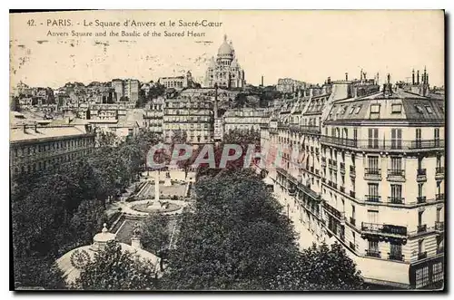 Ansichtskarte AK Paris Le Square d'Anvers et le Sacre Coeur