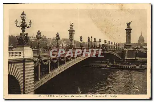 Cartes postales Paris Le Pont Alexandre III