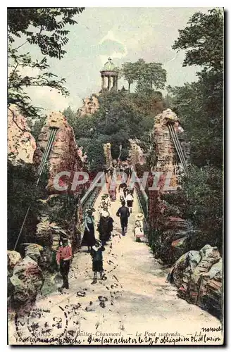 Cartes postales Paris Buttes Chaumont Le Pont suspendu