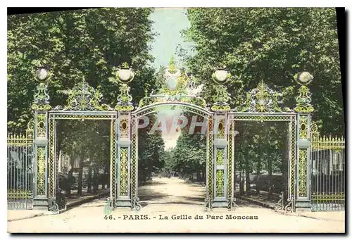 Cartes postales Paris La Grille du Parc Monceau