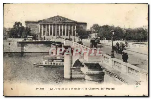 Cartes postales Paris Le Pont de la Concorde et la Chambre des Deputes