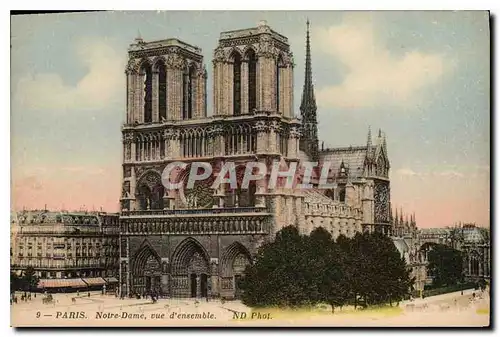 Cartes postales Paris Notre Dame vue d'ensemble