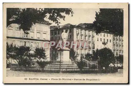 Cartes postales Bastia Corse Place St Nicolas Statue de Napoleon I