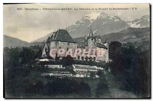 Ansichtskarte AK Dauphine Uriage les Bains Le Chateau et le Massif de Belledonne