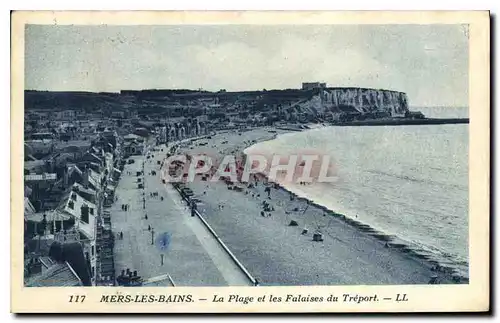 Cartes postales Mers les Bains La Plage et les Falaises du Treport