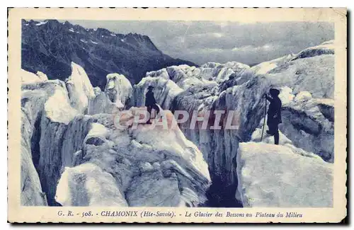 Ansichtskarte AK Chamonix Hte Savoie Le Glacier des Bossons au Plateau du Milieu