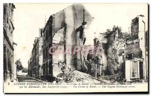 Ansichtskarte AK Guerre Europeenne 1914 1915 Le Crime de Reims Maison incendies et bombardees par les Allemands R