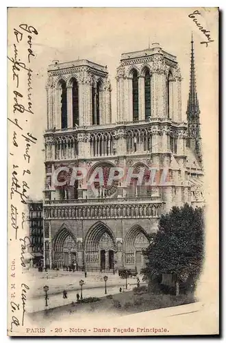 Cartes postales Paris Notre Dame Facade Principale