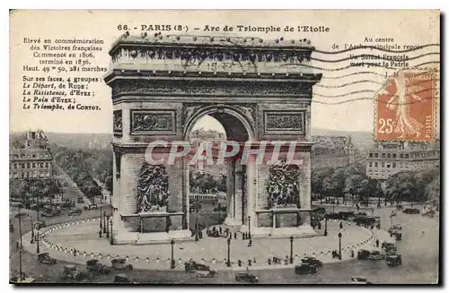 Cartes postales Paris Arc de Triomphe de l'Etoile