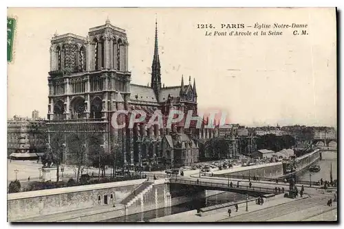 Cartes postales Paris Eglise Notre Dame Le Pont d'Arcole et la Seine