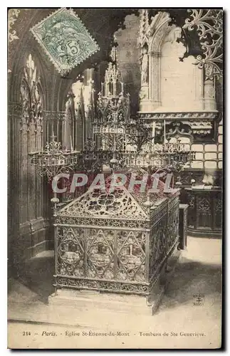 Cartes postales Paris Eglise St Etienne du Mont Tombeau de Ste Genevieve