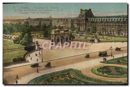 Cartes postales Paris Panorama des Tuileris et l'Arc de Triomphe du Carrousel