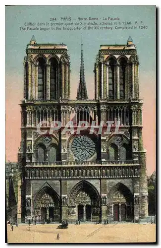 Cartes postales Paris Notre Dame La Facade