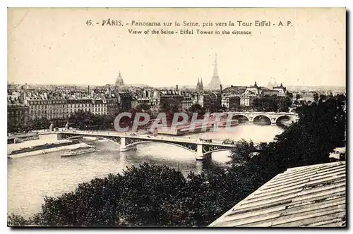 Ansichtskarte AK Paris Panorama sur la Seine pris vers la Tour Eiffel