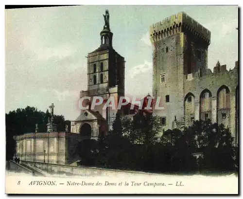 Ansichtskarte AK Avignon Notre Dame des Doms et la Tour Campana