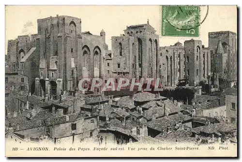 Cartes postales Avignon Palais des Papes Facade sud est Vue prise du Clocher Saint Pierre
