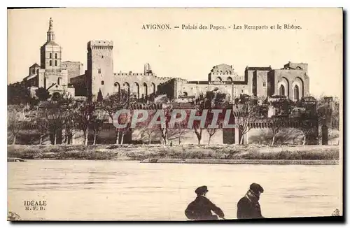 Cartes postales Avignon Palais des Papes Les Remparts et le Rhone