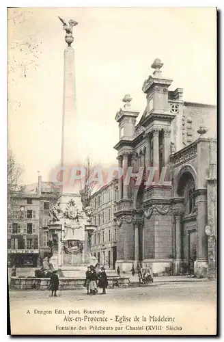 Cartes postales Aix en Provence Eglise de la Madeleine Fontaine des Precheurs par Chastel