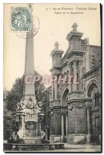 Cartes postales Aix en Provence Fontaine Chastel Eglise de la Magdeleine