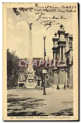 Ansichtskarte AK Aix en Provence La Madeleine et la Place des Precheurs