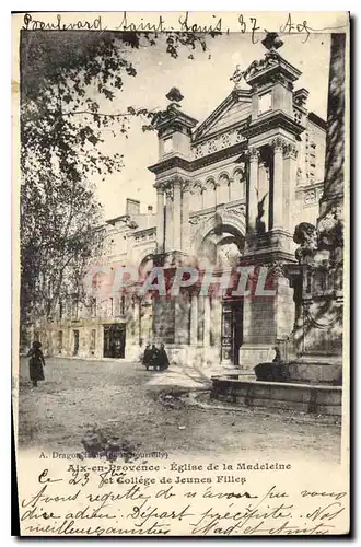 Ansichtskarte AK Aix en Provence Eglise de la Madeleine et College de Jeunes Filles