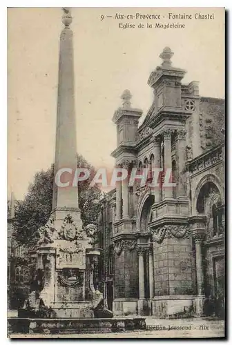 Cartes postales Aix en Provence Fontaine Chastel Eglise de la Magdeleine