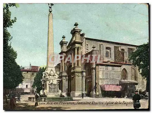 Cartes postales Aix en Provence Fontaine Chartre Eglise de la Magdeleine