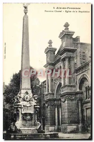 Ansichtskarte AK Aix en Provence Fontaine Chastel Eglise de la Madeleine