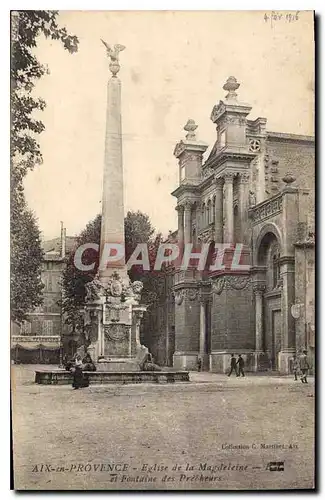 Cartes postales Aix en Provence Eglise de la Madeleine et Fontaine des Precheurs