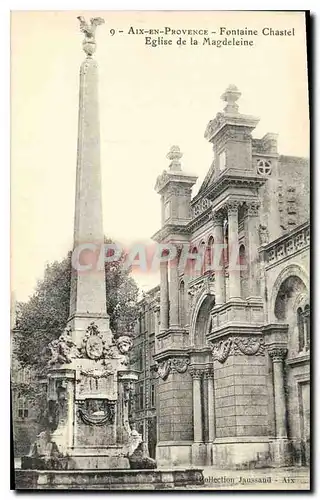 Cartes postales Aix en Provence Fontaine Chastel Eglise de la Magdeleine