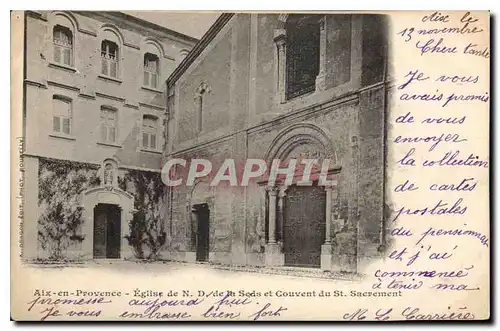 Cartes postales Aix en Provence Eglise de ND de la Seds et Couvent du St Sacrement