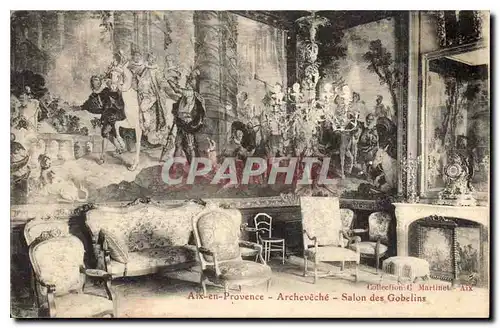 Cartes postales Aix en Provence Archeveche Salon des Gobelins