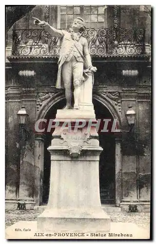 Cartes postales Aix en Provence Statue Mirabeau