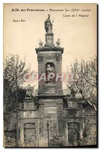 Cartes postales Aix en Provence Monument Sec XVIII siecle Cours de l'Hopital