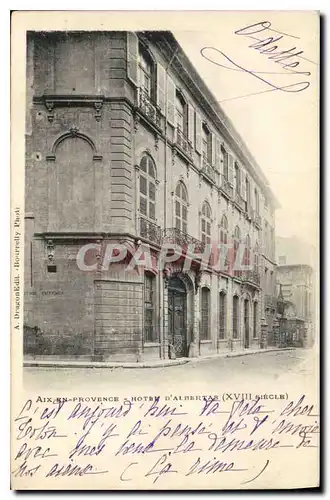 Cartes postales Aix en Provence hotel d'Albertas XVIII siecle