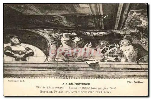 Ansichtskarte AK Aix en Provence hotel de Chateaurenard Escalier et plafond peints par Jean Daret Buste de Pallas