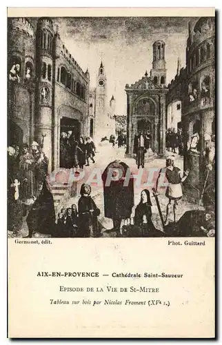 Ansichtskarte AK Aix en Provence Cathedrale Saint Sauveur Episode de la Vie de St Maitre Tableau sur bois par Nic