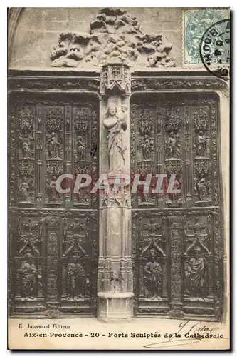 Cartes postales Aix en Provence Porte Sculptee de la Cathedrale