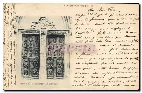 Ansichtskarte AK Aix en Provence Portail de la Basilique St Sauveur Carte 1900