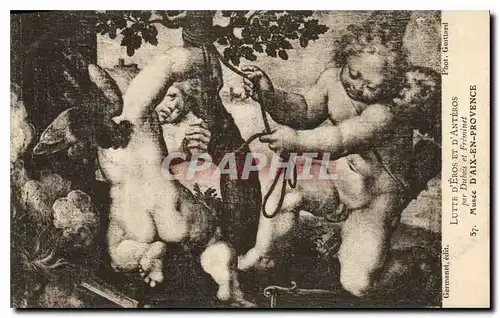 Cartes postales Lutte d'Eros et d'Anteros Par Dubois et Freminet Musee d'Aix en Provence