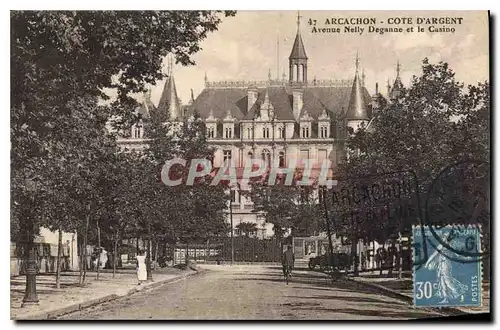 Cartes postales Arcachon Cote d'Argent Avenue Nelly Deganne et le Casino