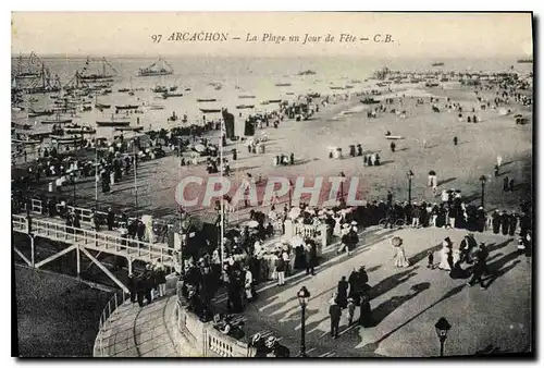 Cartes postales Arcachon la Plage un jour de Fete
