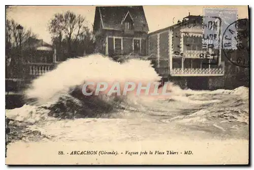 Cartes postales Arcachon Gironde Vagues pres la Place Thiers
