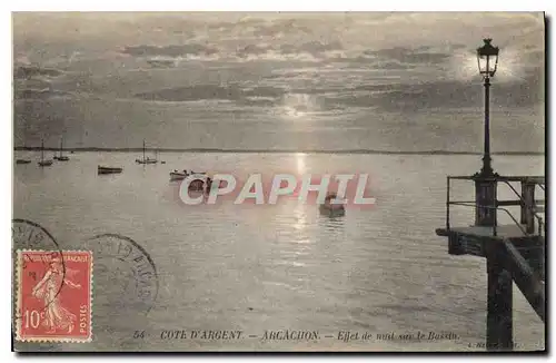 Cartes postales Cote d'Argent Arcachon Effet de nuit sur le Bassin