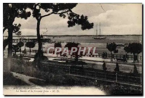 Ansichtskarte AK Arcachon Gironde Boulevard Promenade le Bassin et la Grande Jetee