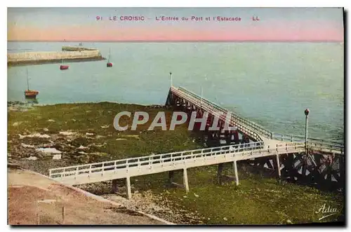 Cartes postales Le Croisic l'entree du Port et l'Estacade