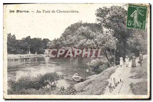 Cartes postales La Marne au Pont de Chennevieres