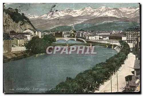 Cartes postales Grenoble Les quais et les Alpes