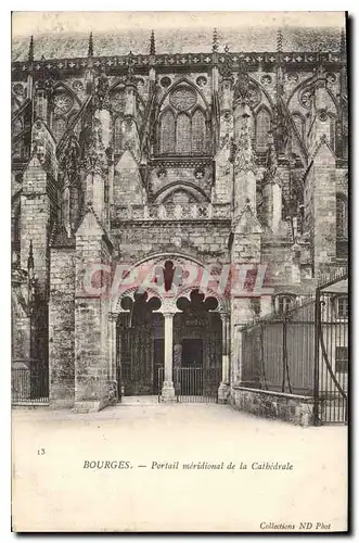 Ansichtskarte AK Bourges Portail meridional de la Cathedrale