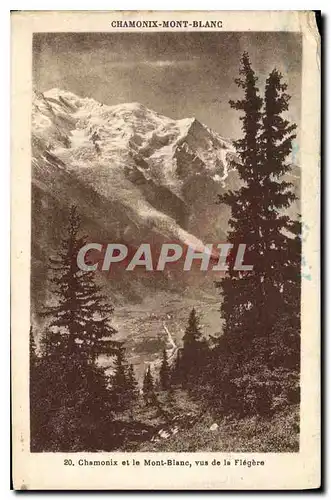 Cartes postales Chamonix et le Mont Blanc vue de la Flegere